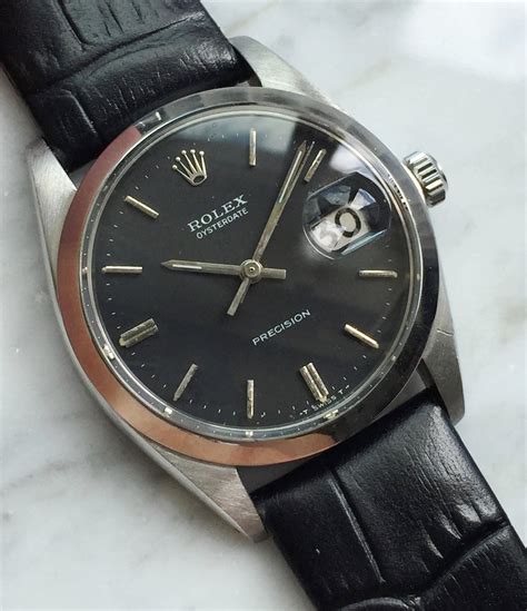 rolex precision vintage black face|rolex date just black.